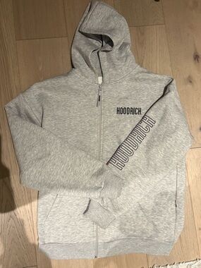 Hoodrich Men’s Light Grey Full-Zip Hooded Sweatshirt